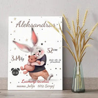 Personalizuota Berniuko Gimimo Metrikų Iliustracija ant drobės  Drobe -  dovanokis.lt