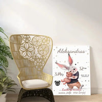 Personalizuota Berniuko Gimimo Metrikų Iliustracija ant drobės  Drobe -  dovanokis.lt