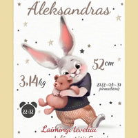 Personalizuota Berniuko Gimimo Metrikų Iliustracija ant drobės  Drobe -  dovanokis.lt