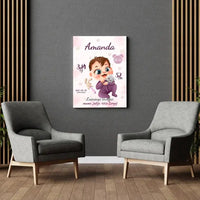 Personalizuota Mergaitės Gimimo Metrikų Iliustracija ant drobės  Drobe -  dovanokis.lt