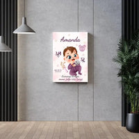 Personalizuota Mergaitės Gimimo Metrikų Iliustracija ant drobės  Drobe -  dovanokis.lt