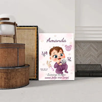 Personalizuota Mergaitės Gimimo Metrikų Iliustracija ant drobės  Drobe -  dovanokis.lt