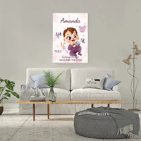 Personalizuota Mergaitės Gimimo Metrikų Iliustracija ant drobės  Drobe -  dovanokis.lt