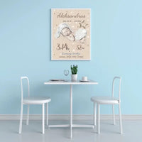 Personalizuota Vaiko Gimimo Metrikų Iliustracija, plakatas su rėmeliu  Posteris(Plakatas) -  dovanokis.lt