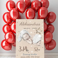 Personalizuota Vaiko Gimimo Metrikų Iliustracija ant drobės  Drobe -  dovanokis.lt