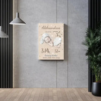 Personalizuota Vaiko Gimimo Metrikų Iliustracija ant drobės  Drobe -  dovanokis.lt