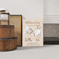 Personalizuota Vaiko Gimimo Metrikų Iliustracija ant drobės  Drobe -  dovanokis.lt