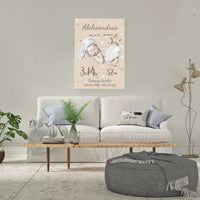 Personalizuota Vaiko Gimimo Metrikų Iliustracija ant drobės  Drobe -  dovanokis.lt