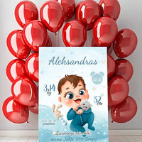 Personalizuota Berniuko Gimimo Metrikų Iliustracija ant drobės  Drobe -  dovanokis.lt