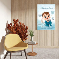 Personalizuota Berniuko Gimimo Metrikų Iliustracija ant drobės  Drobe -  dovanokis.lt