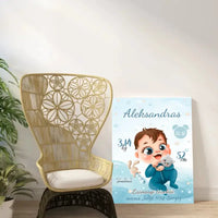 Personalizuota Berniuko Gimimo Metrikų Iliustracija ant drobės  Drobe -  dovanokis.lt