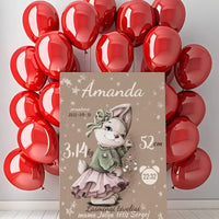 Personalizuota Mergaitės Gimimo Metrikų Iliustracija ant drobės  Drobe -  dovanokis.lt