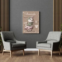 Personalizuota Mergaitės Gimimo Metrikų Iliustracija ant drobės  Drobe -  dovanokis.lt