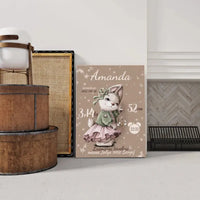 Personalizuota Mergaitės Gimimo Metrikų Iliustracija ant drobės  Drobe -  dovanokis.lt