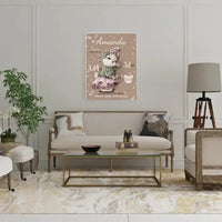 Personalizuota Mergaitės Gimimo Metrikų Iliustracija ant drobės  Drobe -  dovanokis.lt