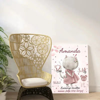 Personalizuota Mergaitės Gimimo Metrikų Iliustracija ant drobės  Drobe -  dovanokis.lt