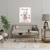 Personalizuota Mergaitės Gimimo Metrikų Iliustracija ant drobės  Drobe -  dovanokis.lt