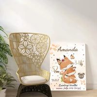 Personalizuota Mergaitės Gimimo Metrikų Iliustracija ant drobės  Drobe -  dovanokis.lt