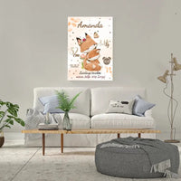 Personalizuota Mergaitės Gimimo Metrikų Iliustracija ant drobės  Drobe -  dovanokis.lt