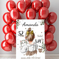 Personalizuota Mergaitės Gimimo Metrikų Iliustracija ant drobės  Drobe -  dovanokis.lt