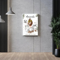 Personalizuota Mergaitės Gimimo Metrikų Iliustracija ant drobės  Drobe -  dovanokis.lt