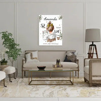 Personalizuota Mergaitės Gimimo Metrikų Iliustracija ant drobės  Drobe -  dovanokis.lt