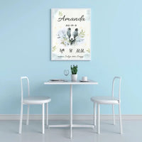 Personalizuota Mergaitės Gimimo Metrikų Iliustracija, plakatas su rėmeliu  Posteris(Plakatas) -  dovanokis.lt