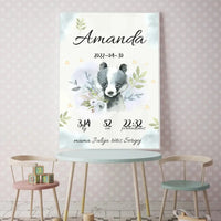 Personalizuota Mergaitės Gimimo Metrikų Iliustracija, plakatas su rėmeliu  Posteris(Plakatas) -  dovanokis.lt