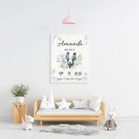 Personalizuota Mergaitės Gimimo Metrikų Iliustracija, plakatas su rėmeliu  Posteris(Plakatas) -  dovanokis.lt