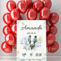 Personalizuota Mergaitės Gimimo Metrikų Iliustracija ant drobės  Drobe -  dovanokis.lt