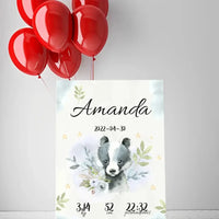 Personalizuota Mergaitės Gimimo Metrikų Iliustracija ant drobės  Drobe -  dovanokis.lt