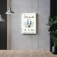 Personalizuota Mergaitės Gimimo Metrikų Iliustracija ant drobės  Drobe -  dovanokis.lt