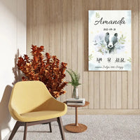 Personalizuota Mergaitės Gimimo Metrikų Iliustracija ant drobės  Drobe -  dovanokis.lt