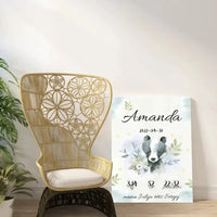 Personalizuota Mergaitės Gimimo Metrikų Iliustracija ant drobės  Drobe -  dovanokis.lt