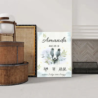 Personalizuota Mergaitės Gimimo Metrikų Iliustracija ant drobės  Drobe -  dovanokis.lt