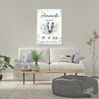 Personalizuota Mergaitės Gimimo Metrikų Iliustracija ant drobės  Drobe -  dovanokis.lt