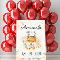 Personalizuota Mergaitės Gimimo Metrikų Iliustracija ant drobės  Drobe -  dovanokis.lt