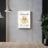 Personalizuota Mergaitės Gimimo Metrikų Iliustracija ant drobės  Drobe -  dovanokis.lt