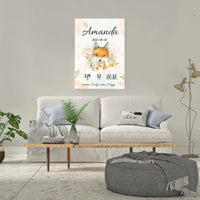 Personalizuota Mergaitės Gimimo Metrikų Iliustracija ant drobės  Drobe -  dovanokis.lt