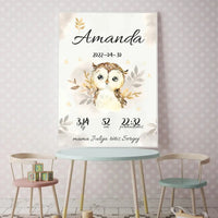 Personalizuota Mergaitės Gimimo Metrikų Iliustracija, plakatas su rėmeliu  Posteris(Plakatas) -  dovanokis.lt