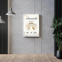 Personalizuota Mergaitės Gimimo Metrikų Iliustracija at drobės  Drobe -  dovanokis.lt