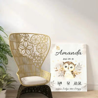 Personalizuota Mergaitės Gimimo Metrikų Iliustracija at drobės  Drobe -  dovanokis.lt