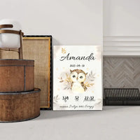 Personalizuota Mergaitės Gimimo Metrikų Iliustracija at drobės  Drobe -  dovanokis.lt