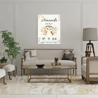 Personalizuota Mergaitės Gimimo Metrikų Iliustracija at drobės  Drobe -  dovanokis.lt