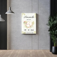 Personalizuota Mergaitės Gimimo Metrikų Iliustracija ant drobės  Drobe -  dovanokis.lt