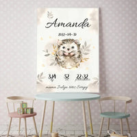 Personalizuota Mergaitės Gimimo Metrikų Iliustracija, plakatas su rėmeliu  Posteris(Plakatas) -  dovanokis.lt