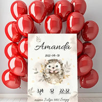 Personalizuota Mergaitės Gimimo Metrikų Iliustracija ant drobės  Drobe -  dovanokis.lt