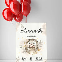 Personalizuota Mergaitės Gimimo Metrikų Iliustracija ant drobės  Drobe -  dovanokis.lt