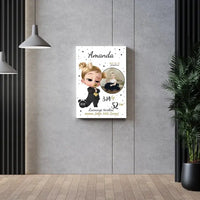 Personalizuota Mergaitės Gimimo Metrikų Iliustracija ant drobės  Drobe -  dovanokis.lt