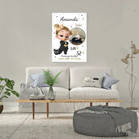 Personalizuota Mergaitės Gimimo Metrikų Iliustracija ant drobės  Drobe -  dovanokis.lt